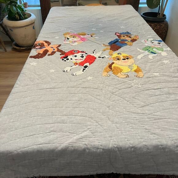 Pottery Barn Kids Nickelodeon Paw Patrol Twin Size Quilt Comforter Gray 88"x 88" - Picture 1 of 11
